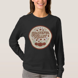 Grateful Heart Autumn Pumpkin Design T-Shirt