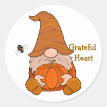 Grateful Heart Gnome Sticker