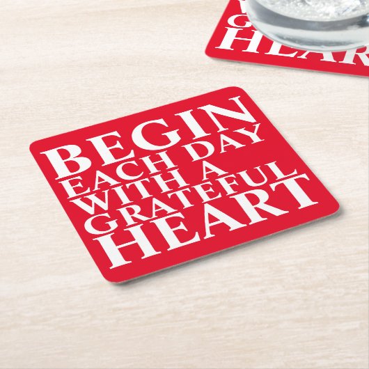 Grateful Heart Graphic Typografy Untersetzer (angewinkelt)