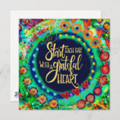 "Grateful Heart" Inspirivity Card Einladung (Vorne/Hinten)