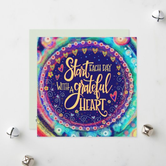 "Grateful Heart" Inspirivity Flat Card Feiertagskarte (Vorderseite/Rückseite Beispiel)