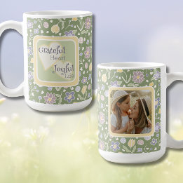 Grateful Heart Joyful Life Foto-Tasse Kaffeetasse