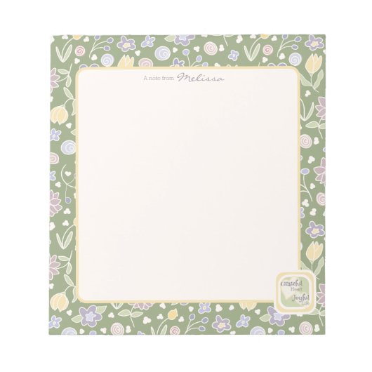 Grateful Heart Joyful Life Personalized Notepad  Notizblock (Vorderseite)