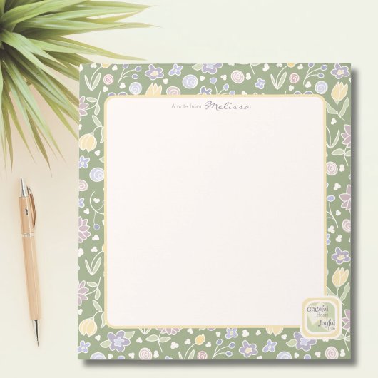 Grateful Heart Joyful Life Personalized Notepad  Notizblock