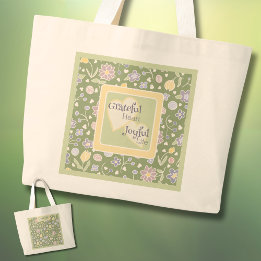 Grateful Heart Joyful Life Personalized Tote Bag Jumbo Stoffbeutel