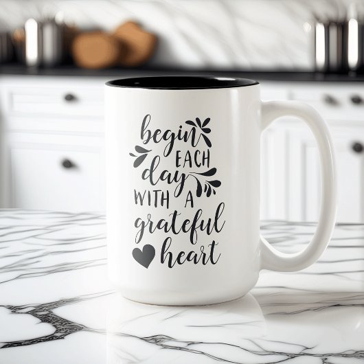 Grateful Heart Jumbo Zweifarbige Tasse