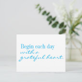 Grateful Heart Motivierend Postcard Postkarte (Stehend Vorderseite)