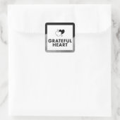 Grateful Heart. Sticker. Quadratischer Aufkleber (Tasche)