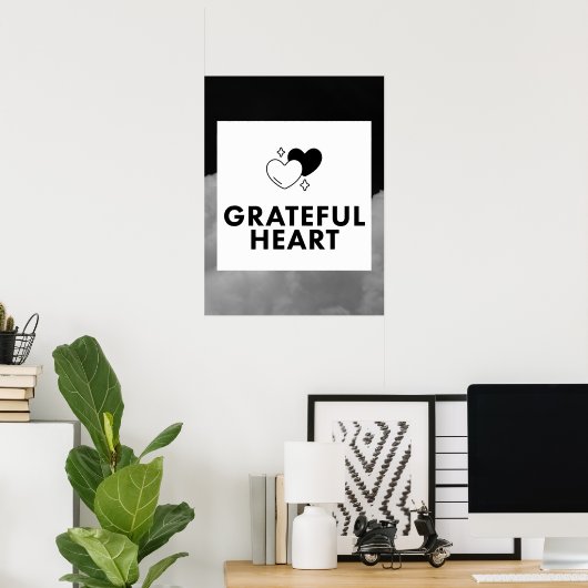 Grateful Heart. Wall Art. Poster (Heimbüro)