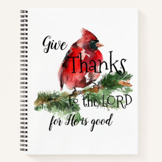 "Grateful Heart" Watercolor Kardinal Journal Notizbuch