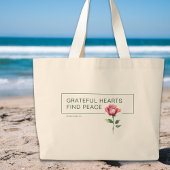 Grateful Hearts Inspiration Tote Bag - Elegant Jumbo Stoffbeutel