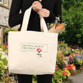 Grateful Hearts Inspiration Tote Bag - Elegant Jumbo Stoffbeutel