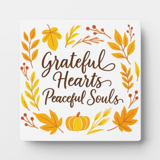 'Grateful Hearts, Peaceful Souls'  Fotoplatte (Vorderseite)