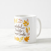 ''Grateful Hearts, Peaceful Souls' Mug Kaffeetasse (VorderseiteRechts)