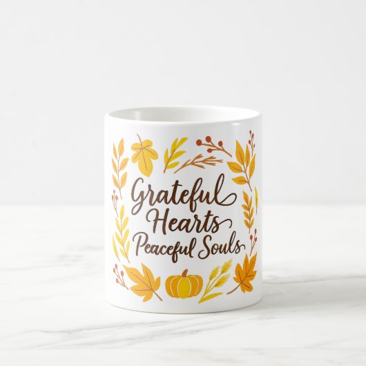 ''Grateful Hearts, Peaceful Souls' Mug Kaffeetasse (Mittel)