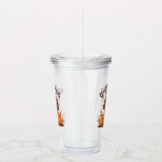 Grateful Hearts Thanksgiving Turkey Acryltrinkbecher (Rechts)