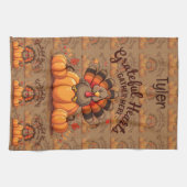 Grateful Hearts Thanksgiving Turkey Geschirrtuch (Horizontal)