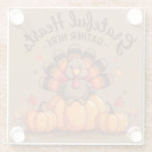 Grateful Hearts Thanksgiving Turkey Glasuntersetzer (Rückseite)