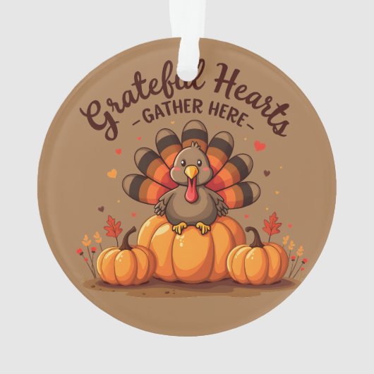 Grateful Hearts Thanksgiving Turkey Ornament (Rückseite)