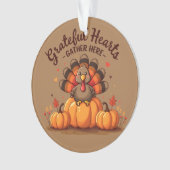 Grateful Hearts Thanksgiving Turkey Ornament (Vorderseite)