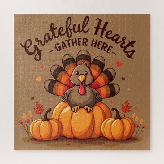 Grateful Hearts Thanksgiving Turkey Puzzle (Vertikal)