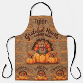 Grateful Hearts Thanksgiving Turkey Schürze (Vorderseite)