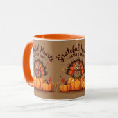Grateful Hearts Thanksgiving Turkey Tasse (Vorderseite Links)
