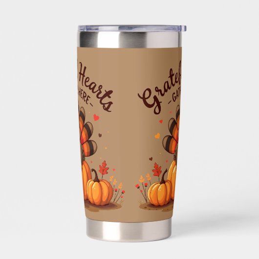 Grateful Hearts Thanksgiving Turkey Thermobecher (Links)