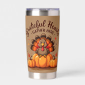 Grateful Hearts Thanksgiving Turkey Thermobecher (Vorderseite)