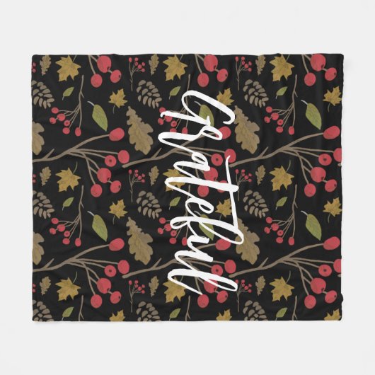 Grateful Herbst Blätter Blätter Blätter Blätter sc Fleecedecke (Vorderseite (Horizontal))