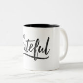 Grateful minimalistischer benutzerdefinierter Hint Zweifarbige Tasse (VorderseiteRechts)