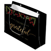 Grateful Modern Script Holly Pine business logo Große Geschenktüte (Vorderseite Schrägansicht)