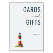 Grateful Navy Minimalist Lighthouse Tischnummer (Rückseite)