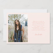 Grateful Peach Multi Photo Graduation Ankündigung (Rückseite)