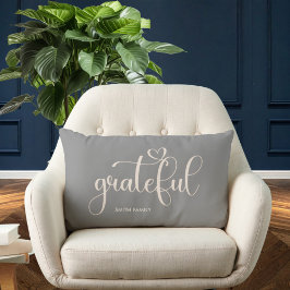 Grateful Personalisiert Gray Herbst Herbst Lendenkissen