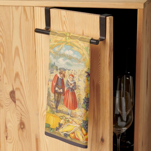 Grateful Pilgrims Erntedank Küchentücher (Drittel gefaltet)