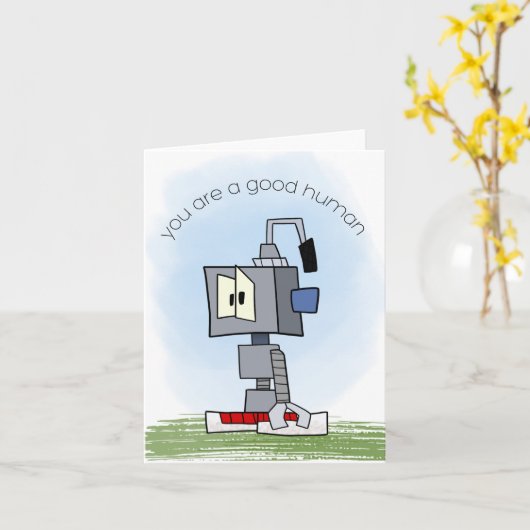 Grateful Robot Card Karte (Gelbe Blume)