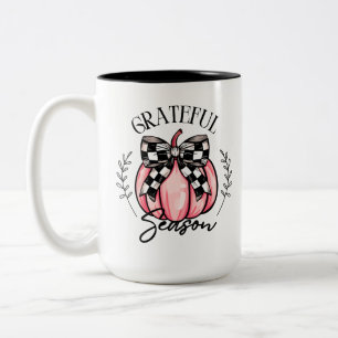 Grateful Season Pumpkin Fall Zweifarbige Tasse