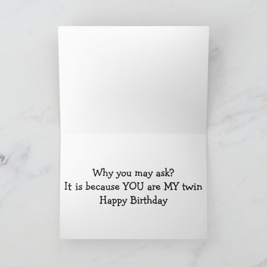 GRATEFUL "SIE SIND MEIN ZWEIER" GLÜCKLICHER GEBURT KARTE (Innenseite)