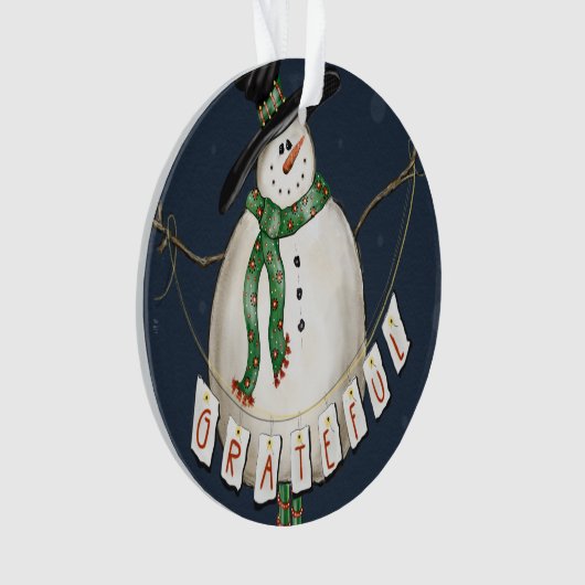 Grateful Snowman Ornament (Vorderseite)
