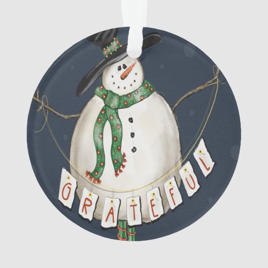 Grateful Snowman Ornament (Rückseite)
