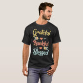 Grateful Thankful Blessed Cool Thanksgiving Day T-Shirt (Vorne ganz)