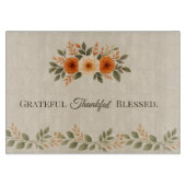 Grateful Thankful Blessed Fall Floral Schneidebrett (Vorderseite)