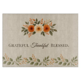 Grateful Thankful Blessed Fall Floral Schneidebrett