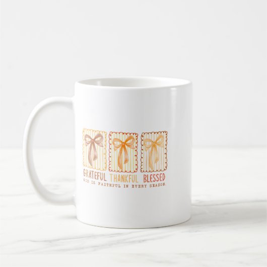 Grateful Thankful Blessed God's Faithful Christian Kaffeetasse (Links)