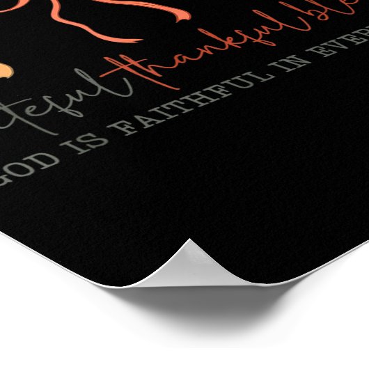 Grateful Thankful Blessed God's Faithful Christian Poster (Ecke)