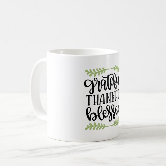 Grateful thankful blessed kaffeetasse (Vorderseite Links)
