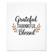 Grateful, Thankful, Blessed Poster (Vorne)