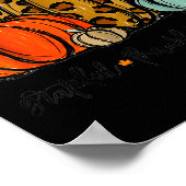 Grateful Thankful Blessed Pumpkin Thanksgiving Aut Poster (Ecke)