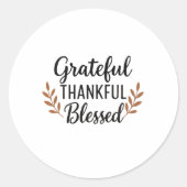 Grateful, Thankful, Blessed Sticker (Vorderseite)